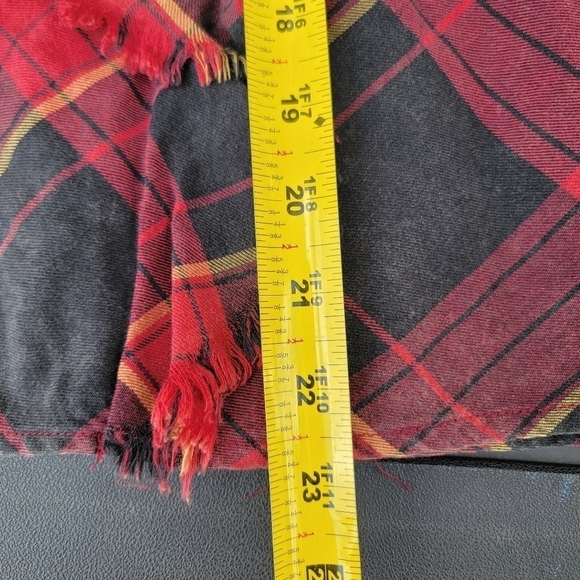 2/$20 Maison Cinqcent Plaid Ruffle Button Down Top S - Picture 10 of 12